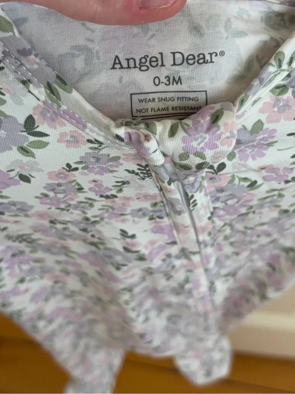 NWT Angel Dear Bamboo Lavender Floral Footed One-Piece Pajama